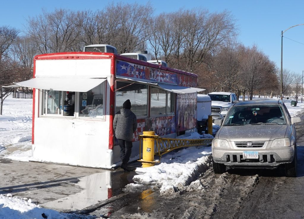 food truck in winter