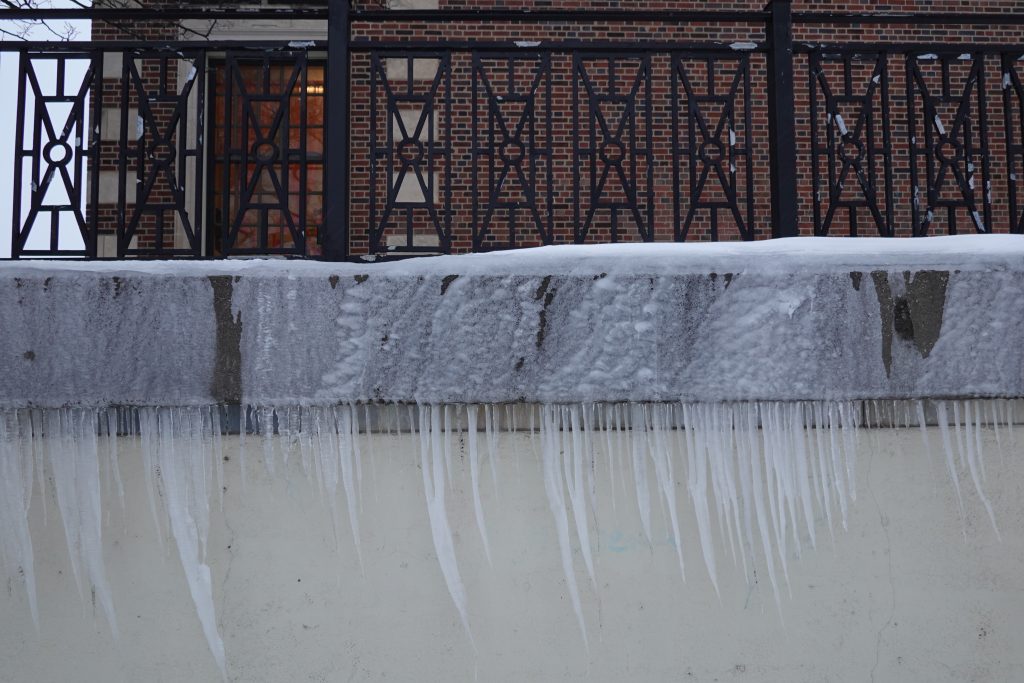 icicles on Humboldt Park fieldhouse